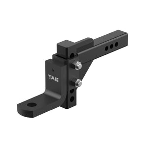 TAG Adjustable Heavy Duty Tow Ball Mount 90° Face, 50mm Square Hitch - 174mm Drop, 199mm Rise